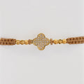Guillo Lucky Beige, tejido a mano con balines de oro laminado 18k