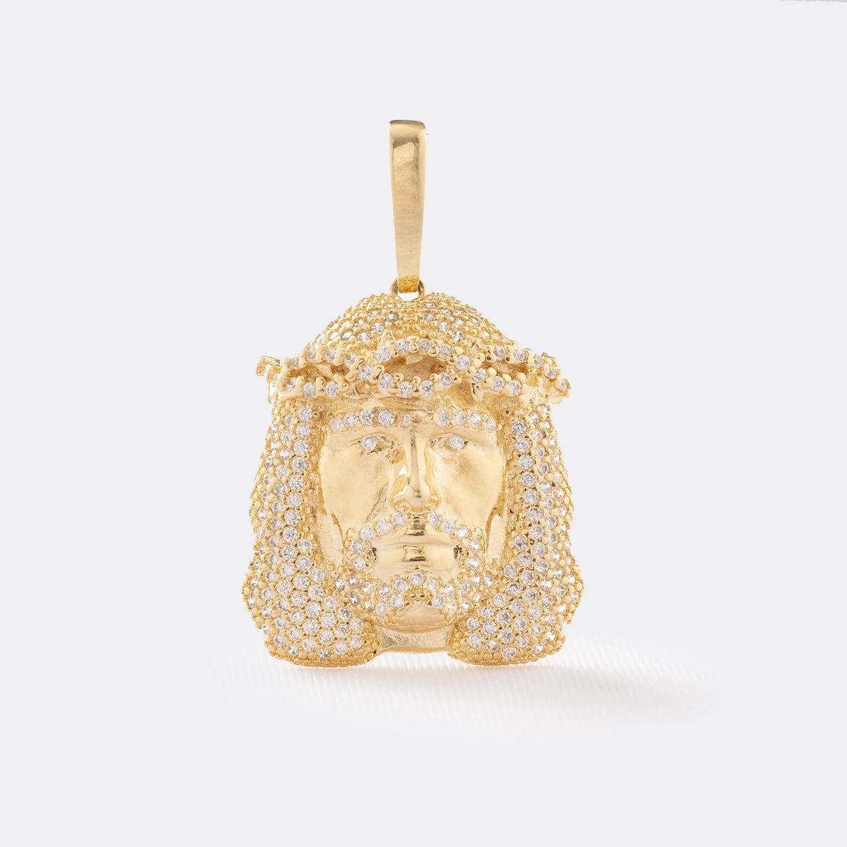 Dije Rostro cristal de oro laminado 18k