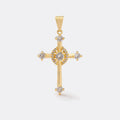 Dije Cruz cristal de oro laminado 18k