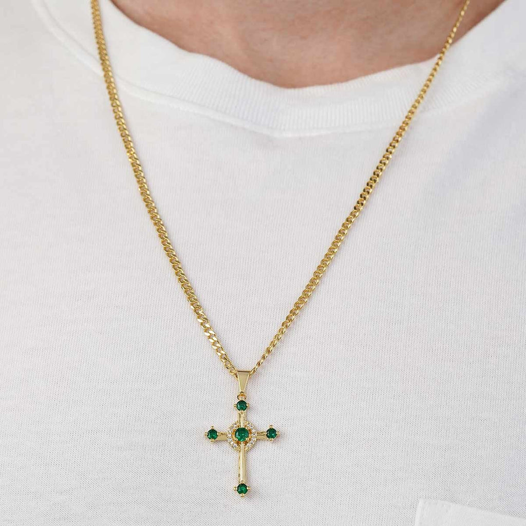 Dije Cruz verde puesto (2)