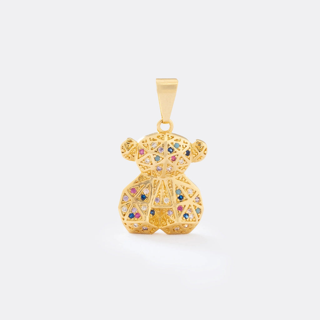 Dije Oso Multicolor de oro laminado 18k