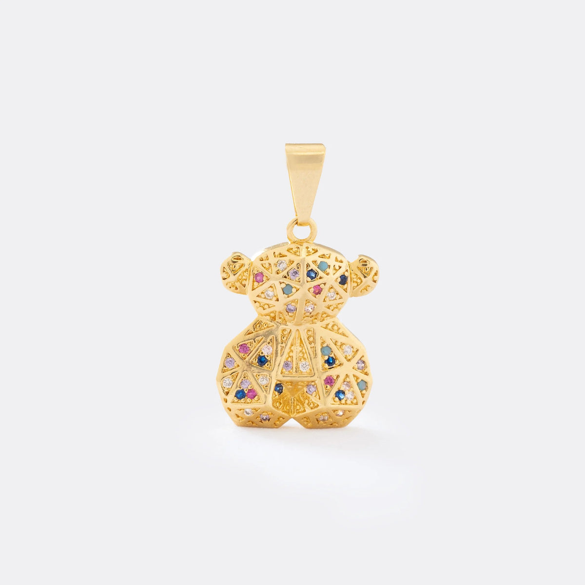 Dije Oso Multicolor de oro laminado 18k