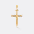 Dije Cruz Clavos Circonias Cristal de oro laminado 18k