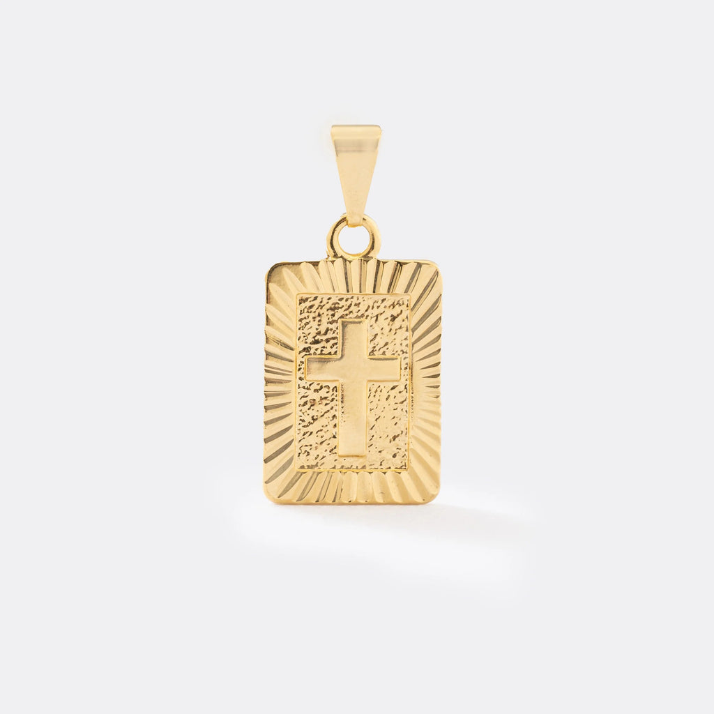 Dije Placa Almighty de oro laminado 18k