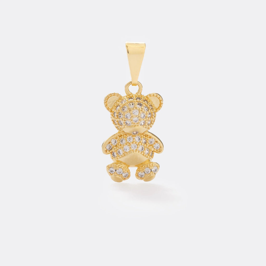 Dije Oso cristal de oro laminado 18k