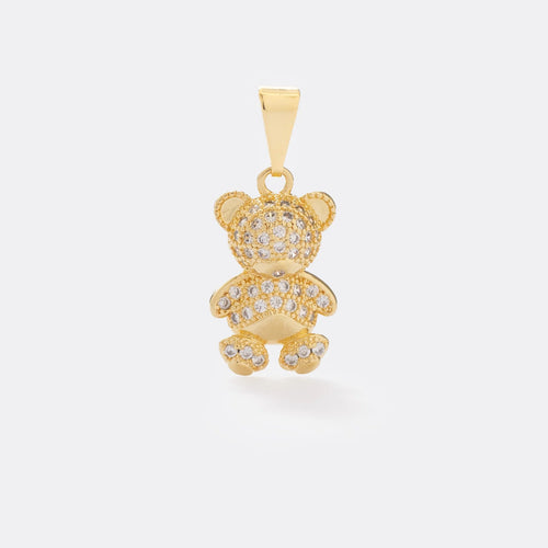 Dije Oso cristal de oro laminado 18k