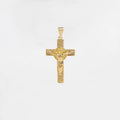 Dije Cruz San Benito de oro laminado 18k