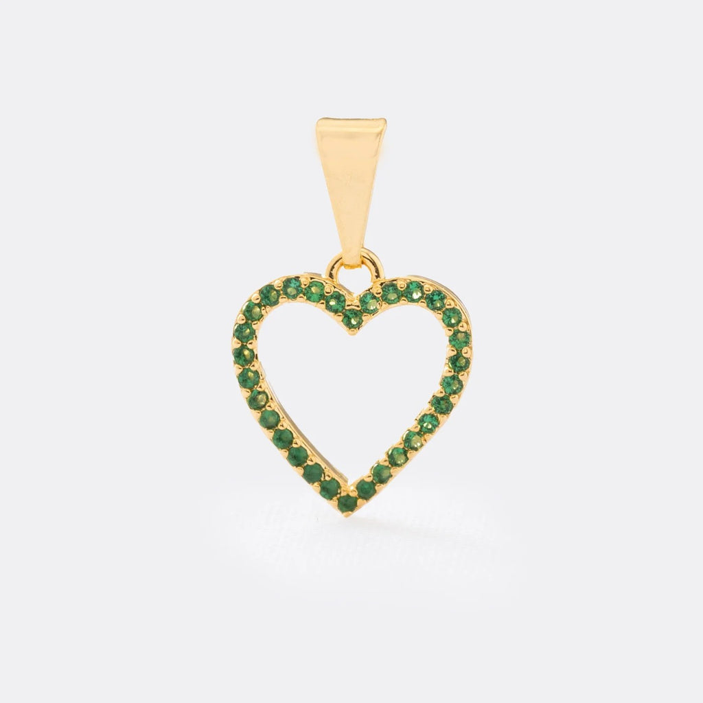Dije Amour Verde de oro laminado 18k