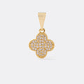 Dije Trébol Circonias 1 cm de oro laminado 18k
