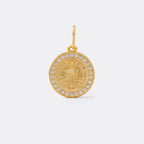 Dije San Benito Red Circonias 1.8 cm de oro laminado 18k