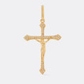Dije Cruz Cristo Circonias 4 cm de oro laminado 18k