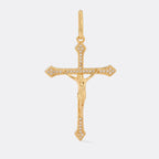 Dije Cruz Cristo Circonias 4 cm de oro laminado 18k