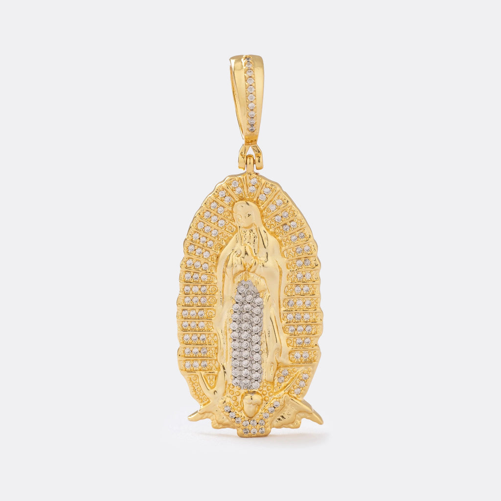 Dije Nuestra Señora de Guadalupe Circonias de oro laminado 18k