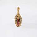 Dije Virgen María de Guadalupe de oro laminado 18k