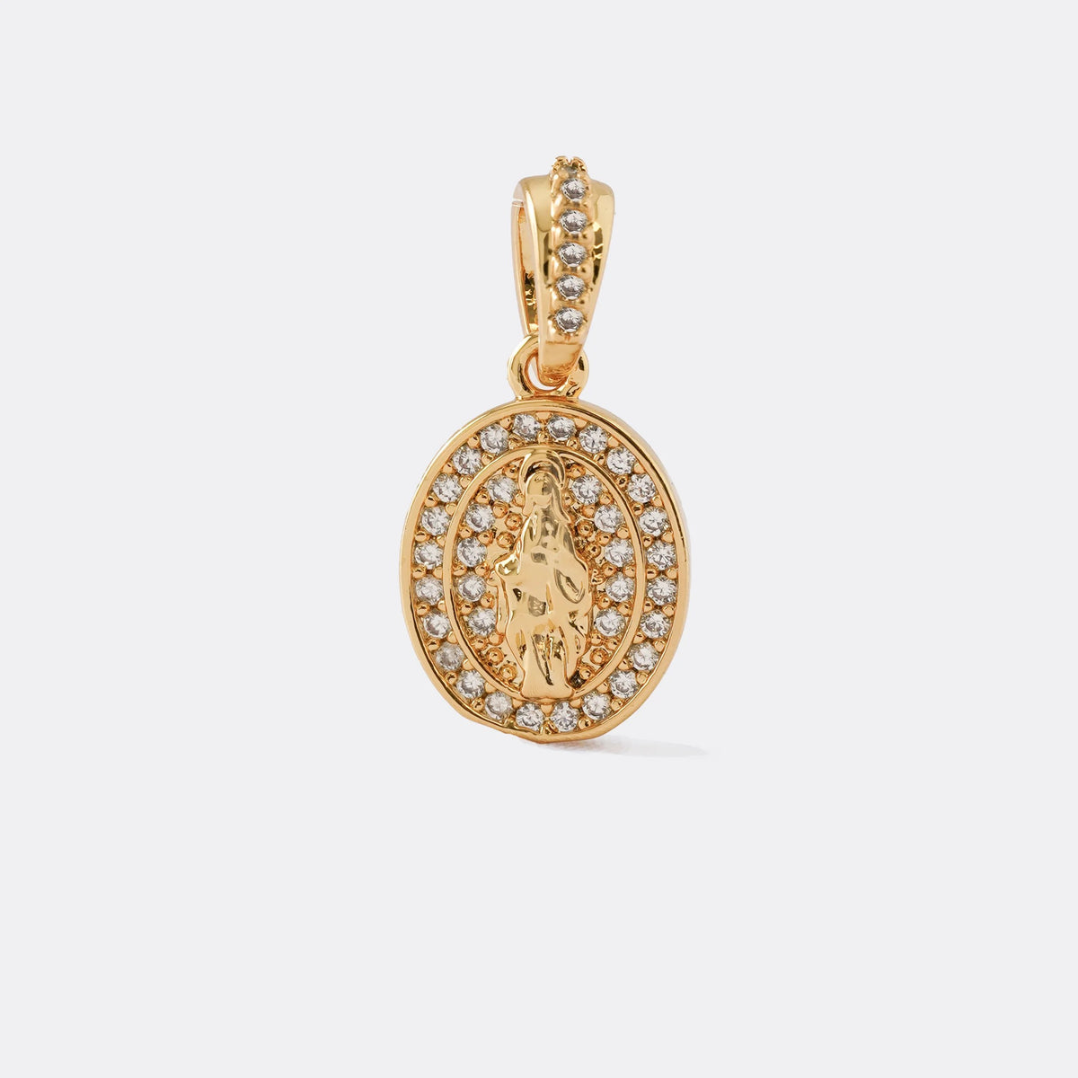 Dije Virgen María Milagrosa de oro laminado 18k