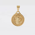 Dije Medalla de San Benito de oro laminado 18k