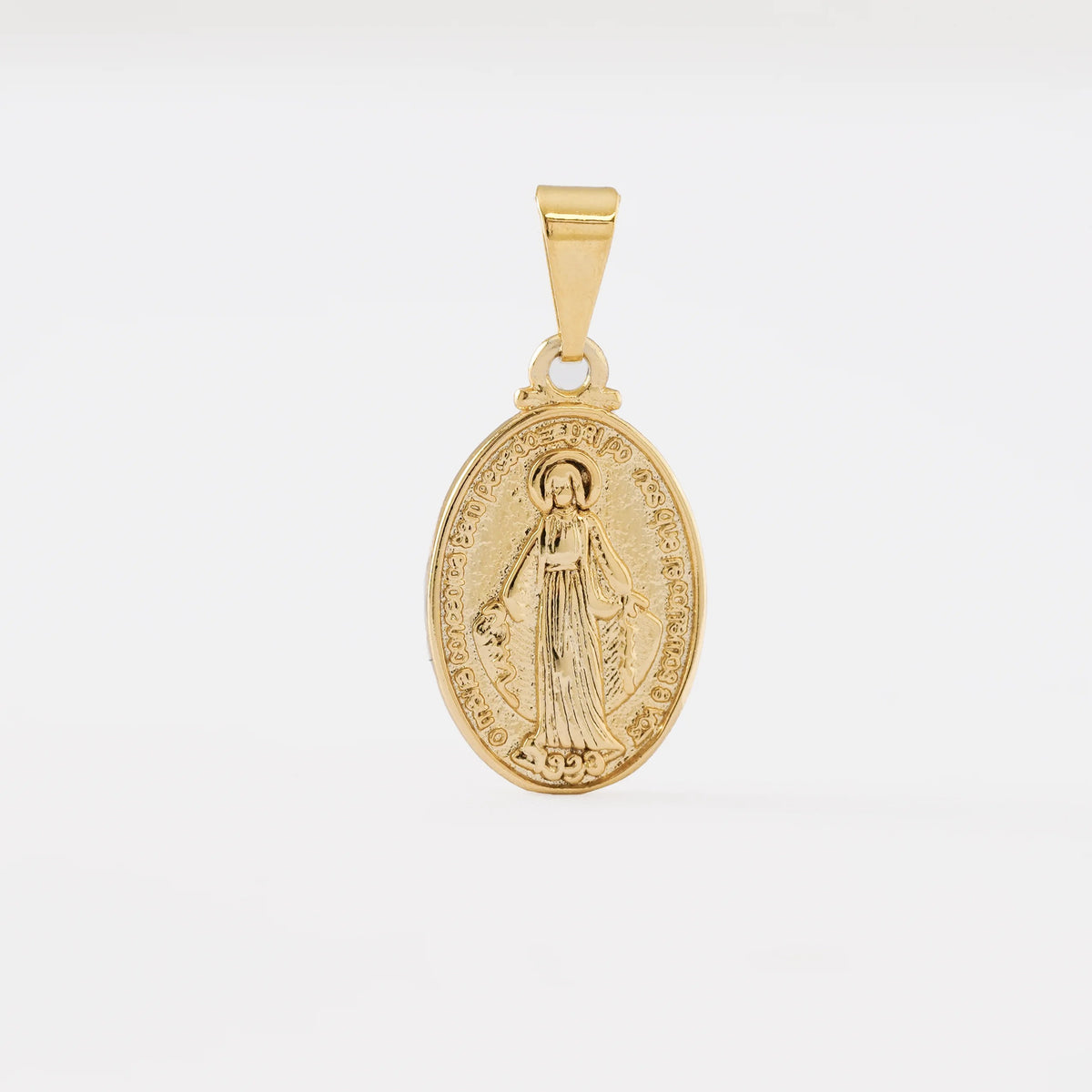 Dije Nuestra Señora Milagrosa de oro laminado 18k
