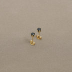 Detalle de Aretes Topo Circonia Redonda Negra (2)