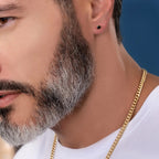 Aretes Topo Circonia Redonda Negra puestos (4)