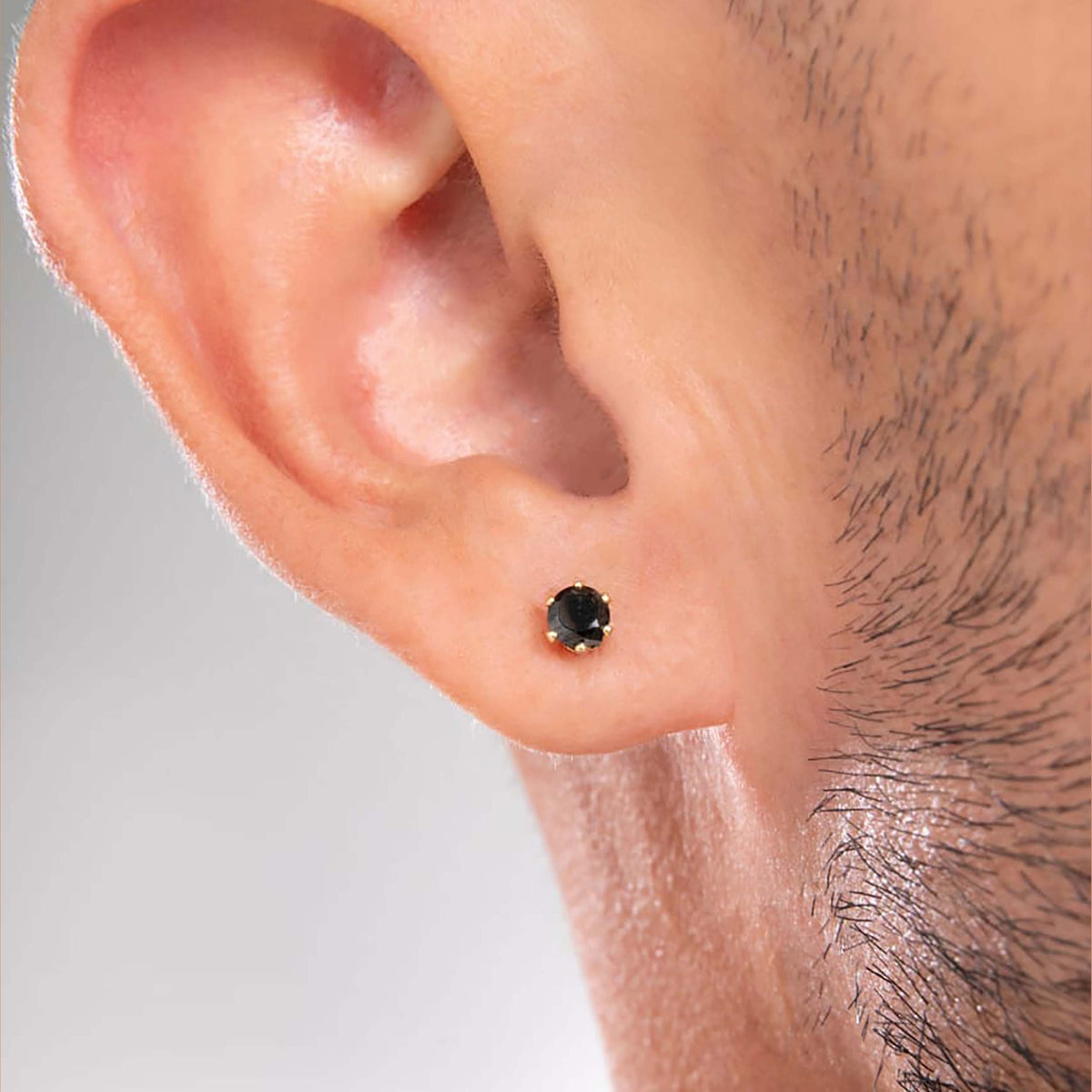 Aretes Topo Circonia Redonda Negra puestos