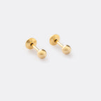 Aretes Balín 3 mm de oro laminado 18k