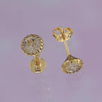 Detalle de Aretes Topo Circonia 6 mm