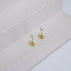 Detalle de Aretes Perla 4 mm