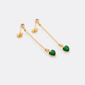 Aretes Largos Love de oro laminado 18k