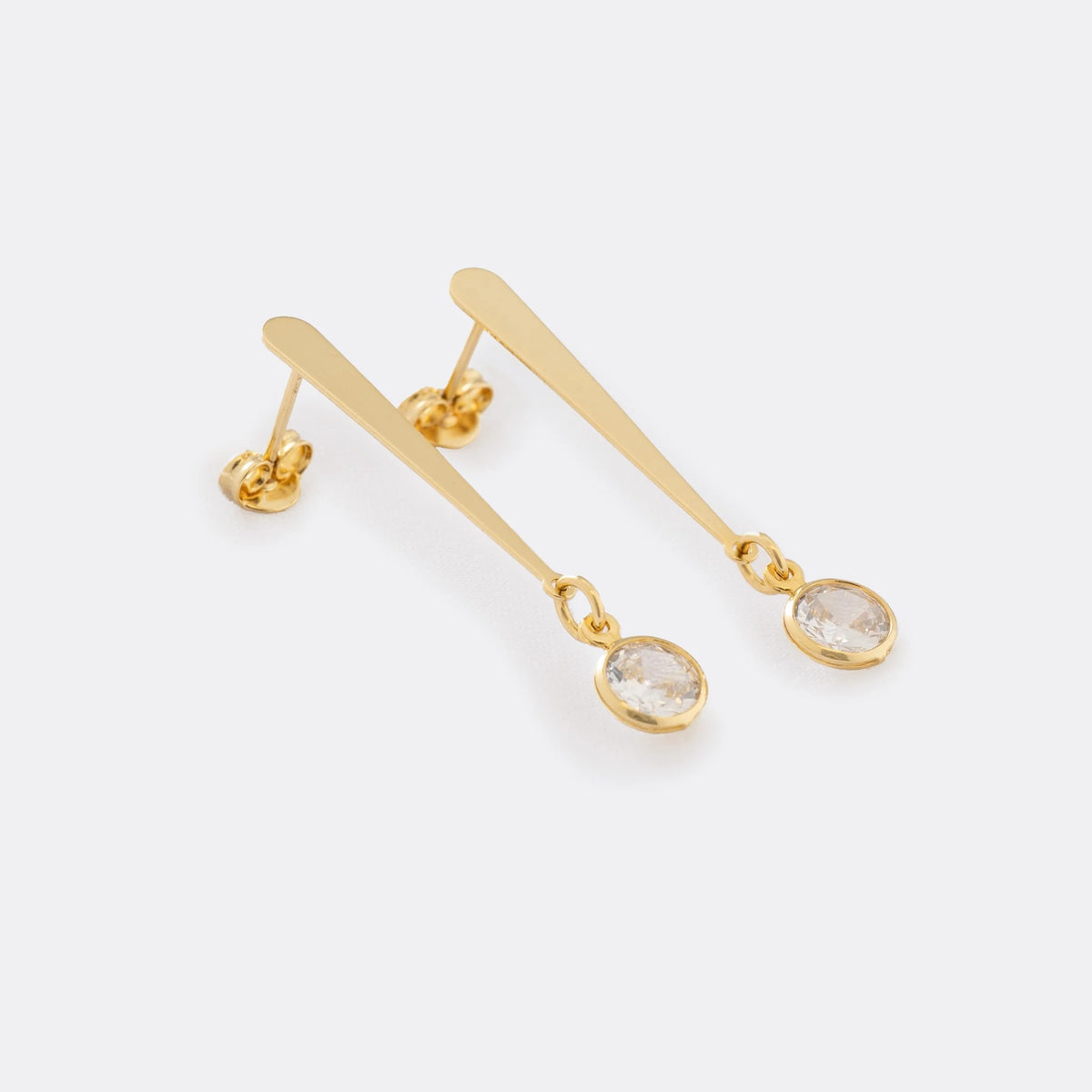 Aretes Largos Byzantine de oro laminado 18k