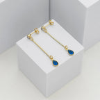 Detalle de Aretes Largos Azul