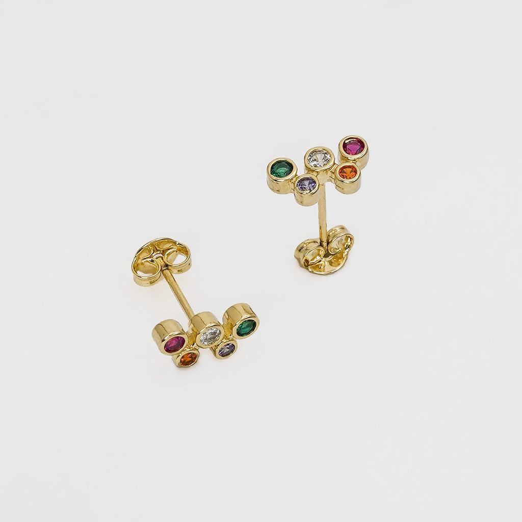 Aretes Happiness de oro laminado 18k