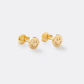 Aretes Carita de oro laminado 18k