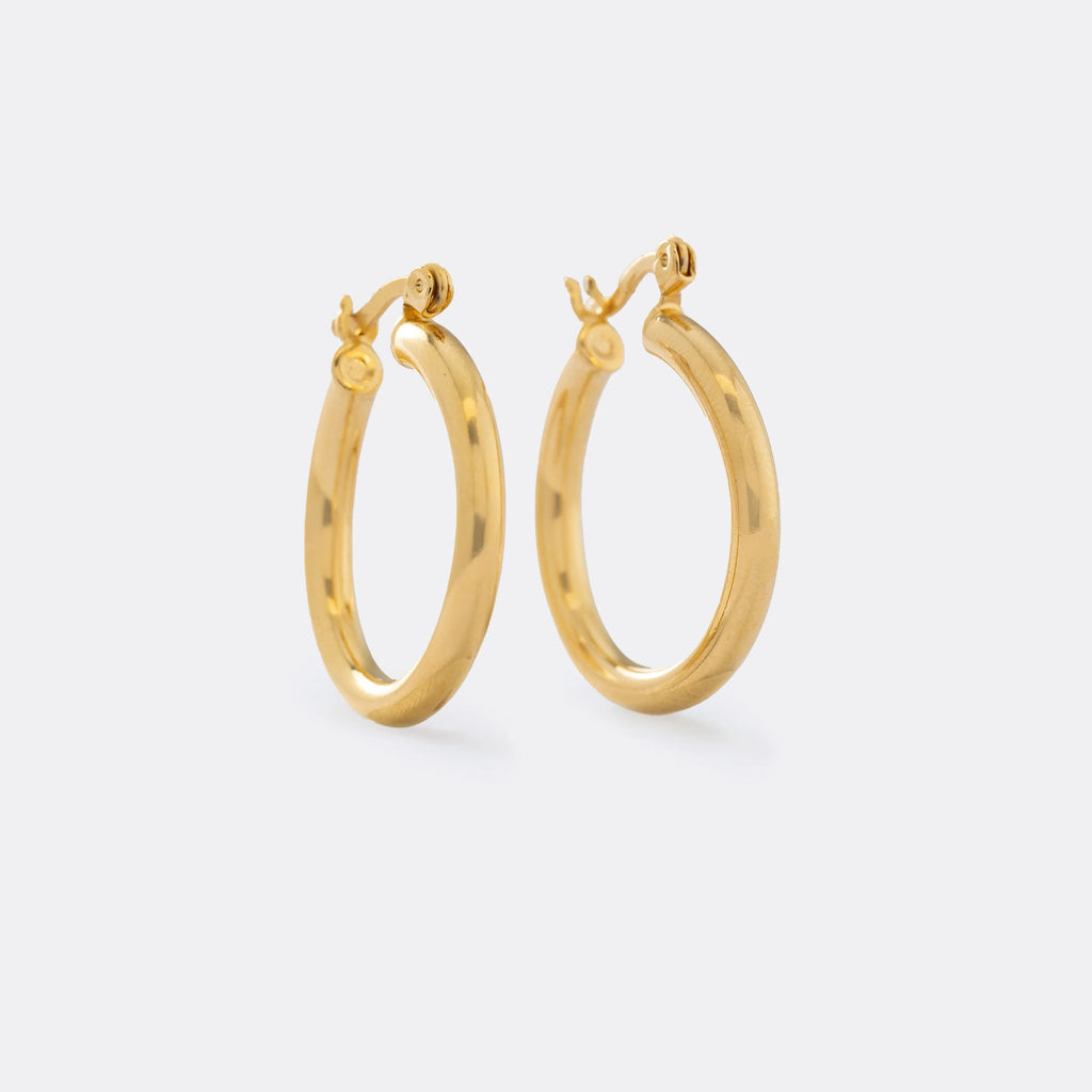 Argollas Tubo de oro laminado 18k