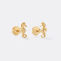 Aretes Caballito de Mar de oro laminado 18k