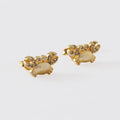 Aretes Cangrejo Circonias de oro laminado 18k