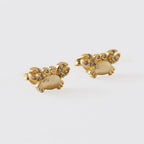 Aretes Cangrejo Circonias de oro laminado 18k