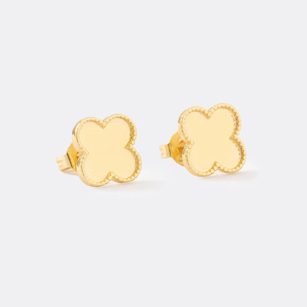 Aretes Trébol 1 cm de oro laminado 18k
