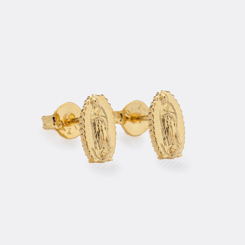 Aretes Guadalupe Finita de oro laminado 18k
