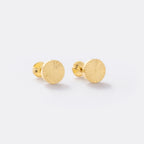 Aretes Sol Redondo 8 mm de oro laminado 18k