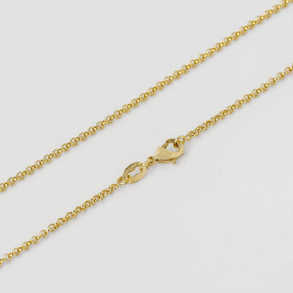 Cadena Aros 2 mm 65 cm de oro laminado 18k
