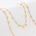 Cadena Cubana con Circonias 45 cm + extensor de oro laminado 18k