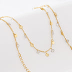 Cadena Cubana con Circonias 45 cm + extensor de oro laminado 18k