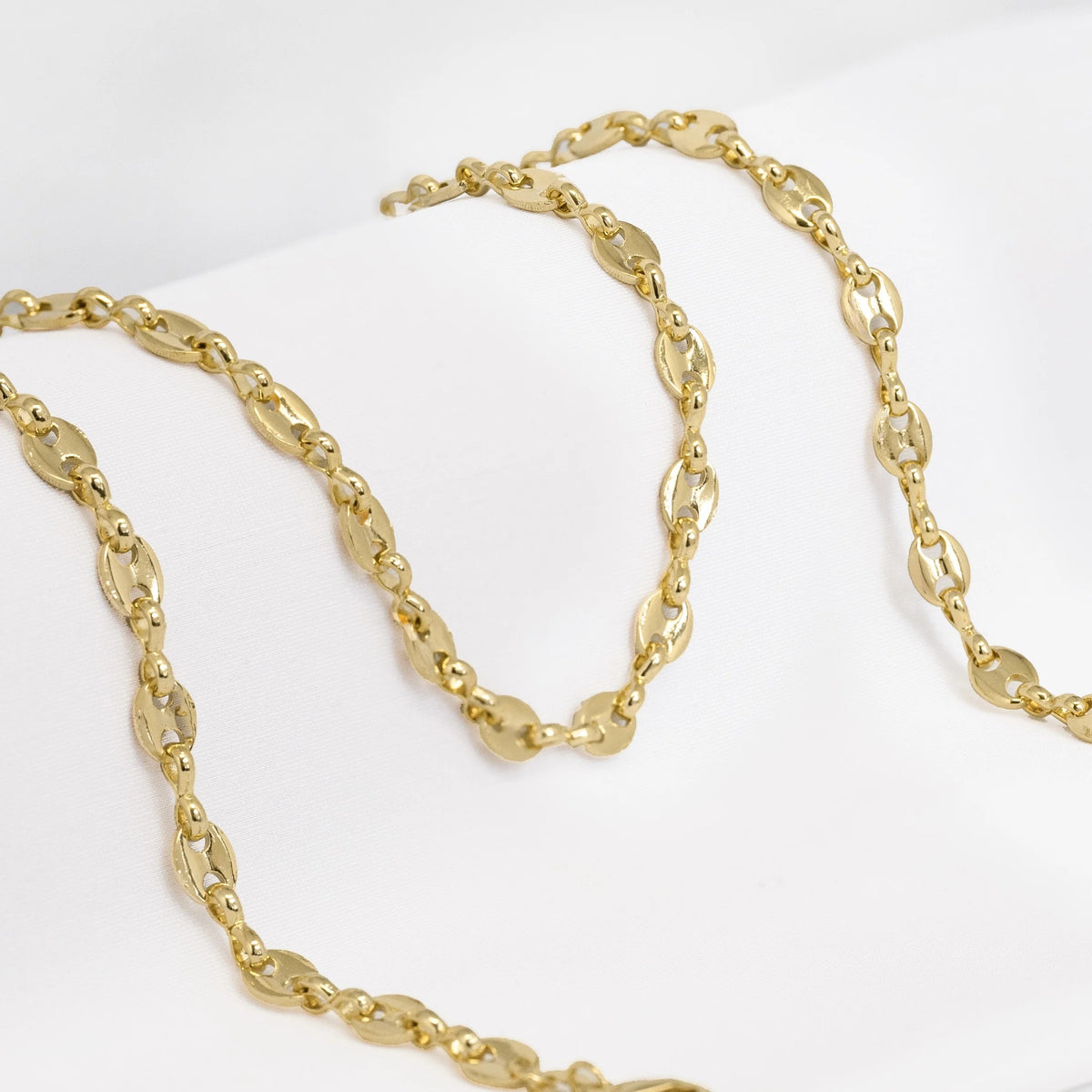 Cadena Eslabón Marinero 45 cm de oro laminado 18k