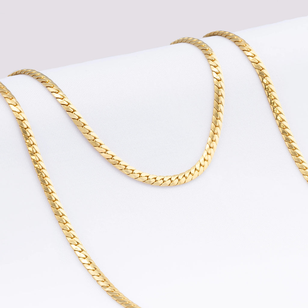 Cadena Serpiente 4 mm 65 cm de oro laminado 18k