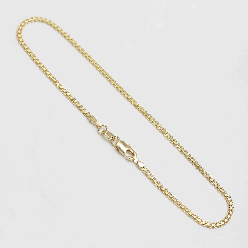 Guillo de pie Tejido Chino 2 mm 25 cm de oro laminado 18k