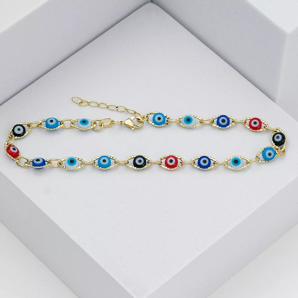 Detalle de Guillo de pie Ojo Turco Multicolor 23 cm + 2 cm de extensor (2)
