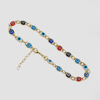 Guillo de pie Ojo Turco Multicolor 23 cm + 2 cm de extensor de oro laminado 18k