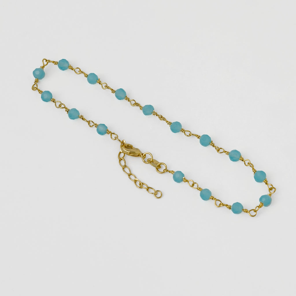 Guillo de pie Dream Azul 23 cm + extensor de oro laminado 18k