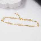 Guillo de pie Perla 23 cm + extensor de oro laminado 18k